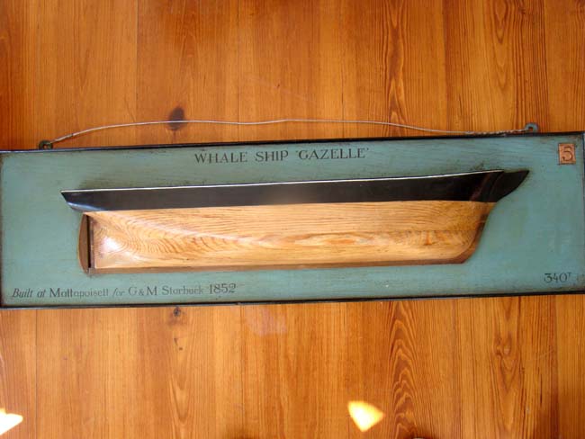 A late 19th or early 20th century Half-Hull Model of the Whaling Ship "Gazelle" built at Mattapoisett in 1852